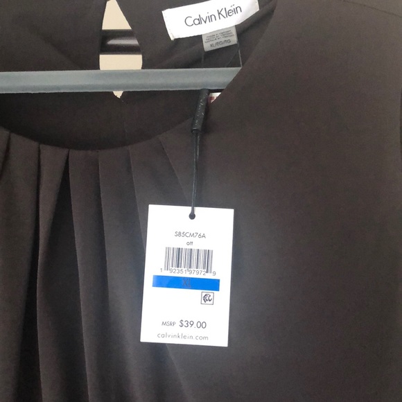 Brown Calvin Kelvin Sleeveless Blouse NWB - Picture 2 of 5
